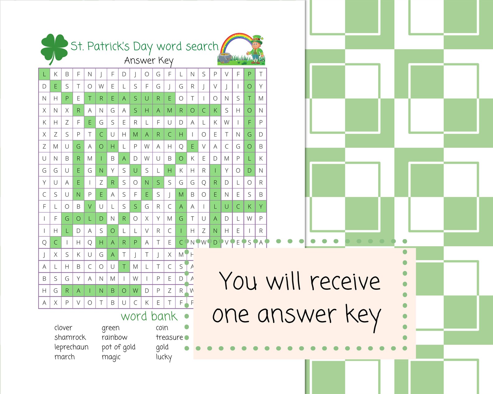 St. Patrick's Day Word Search St. Patrick's Day Activity Printable ...