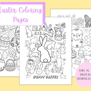 Easter Coloring Pages for Kids, Easter Coloring book, Easter Activities Printable, Easter kids Party, Easter basket stuffer, Easter family