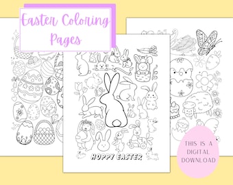 Páginas para colorear de Pascua para niños, Libro para colorear de Pascua, Actividades de Pascua imprimibles, Fiesta de niños de Pascua, Relleno de canasta de Pascua, Familia de Pascua