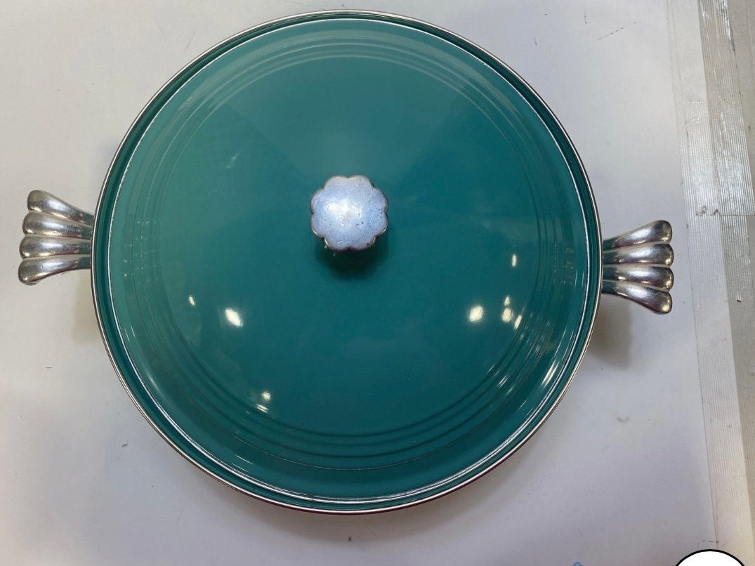 Fiesta Metro Teal 4 Quart Enamel Steel Covered Casserole W Lid Etsy