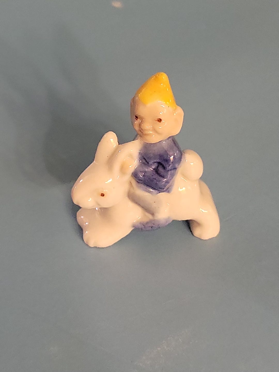 Wade Yellow Hat Gnome on a Rabbit - Etsy