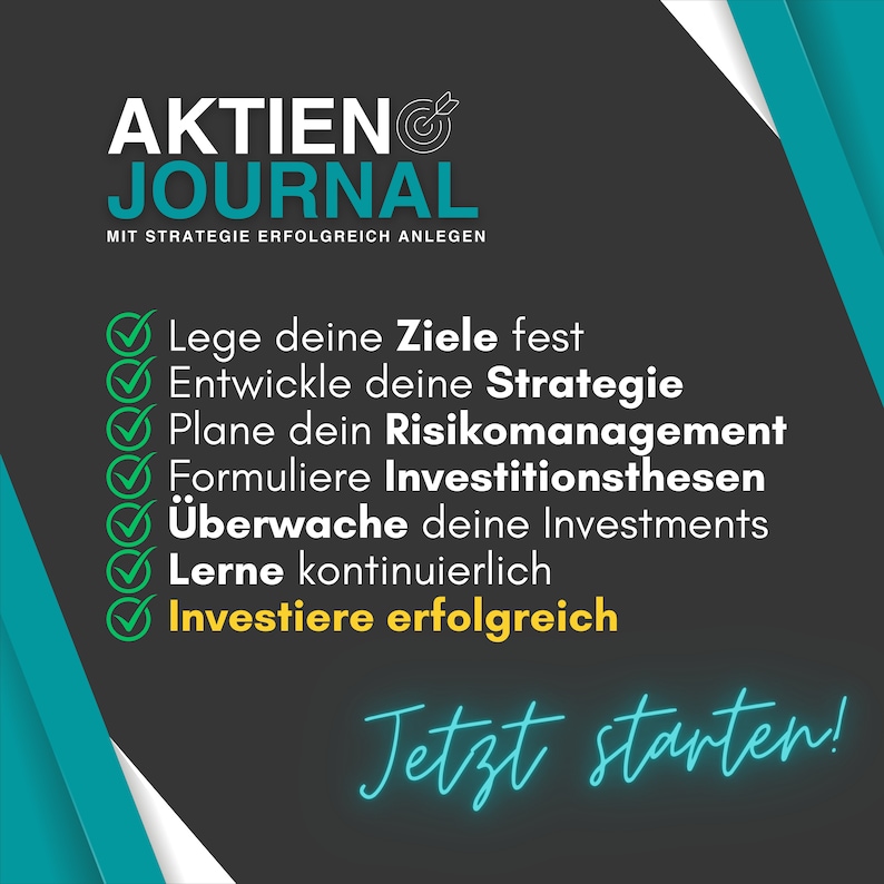 Das Aktienjournal: Finanzielle Ziele setzen, kluge Strategien entwickeln, Risiken managen und erfolgreich investieren. Börse / Aktien Bild 9