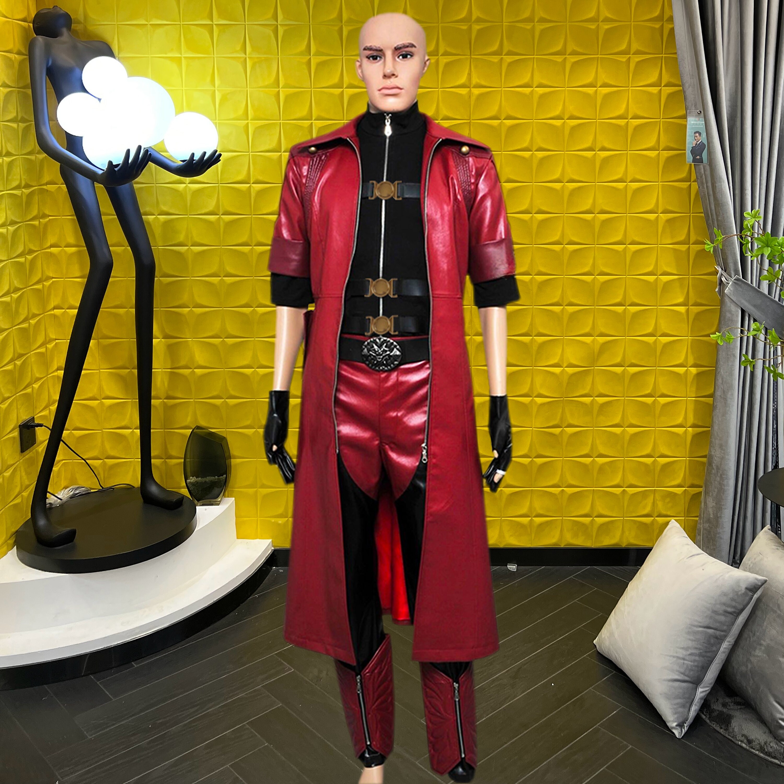 Devil May Cry Dante Cosplay Custome Outfit Red Windbreaker Pants