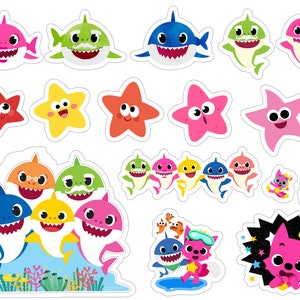 Instant Download Baby Shark Cupcake Topper, Baby Shark Party Supplies ...