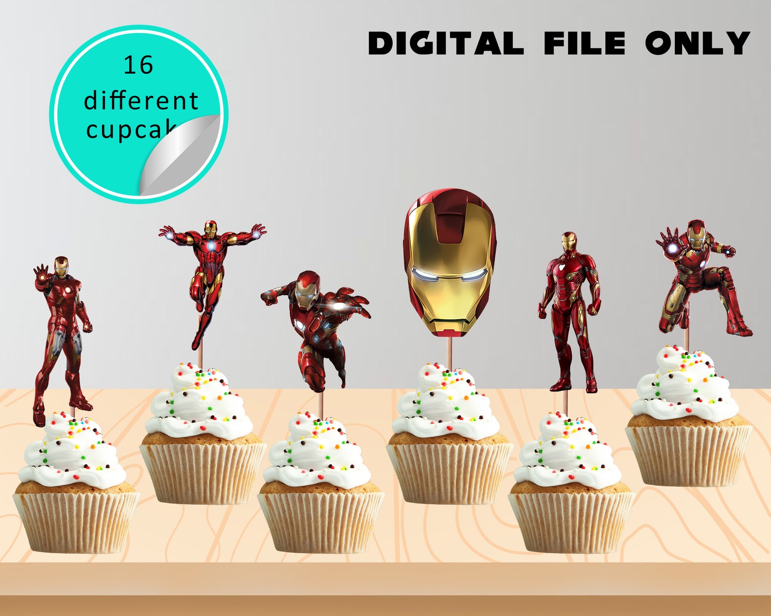 Instant Download Iron Man Cake Topper Iron Man Party Etsy