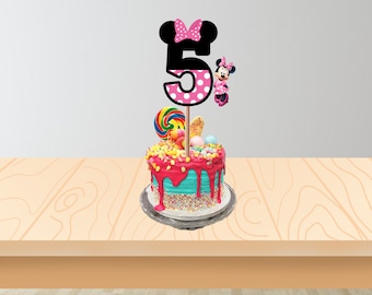 Printable Minnie Mouse Cake Topper, Minnie Mouse Party Supplies, Digital File Only