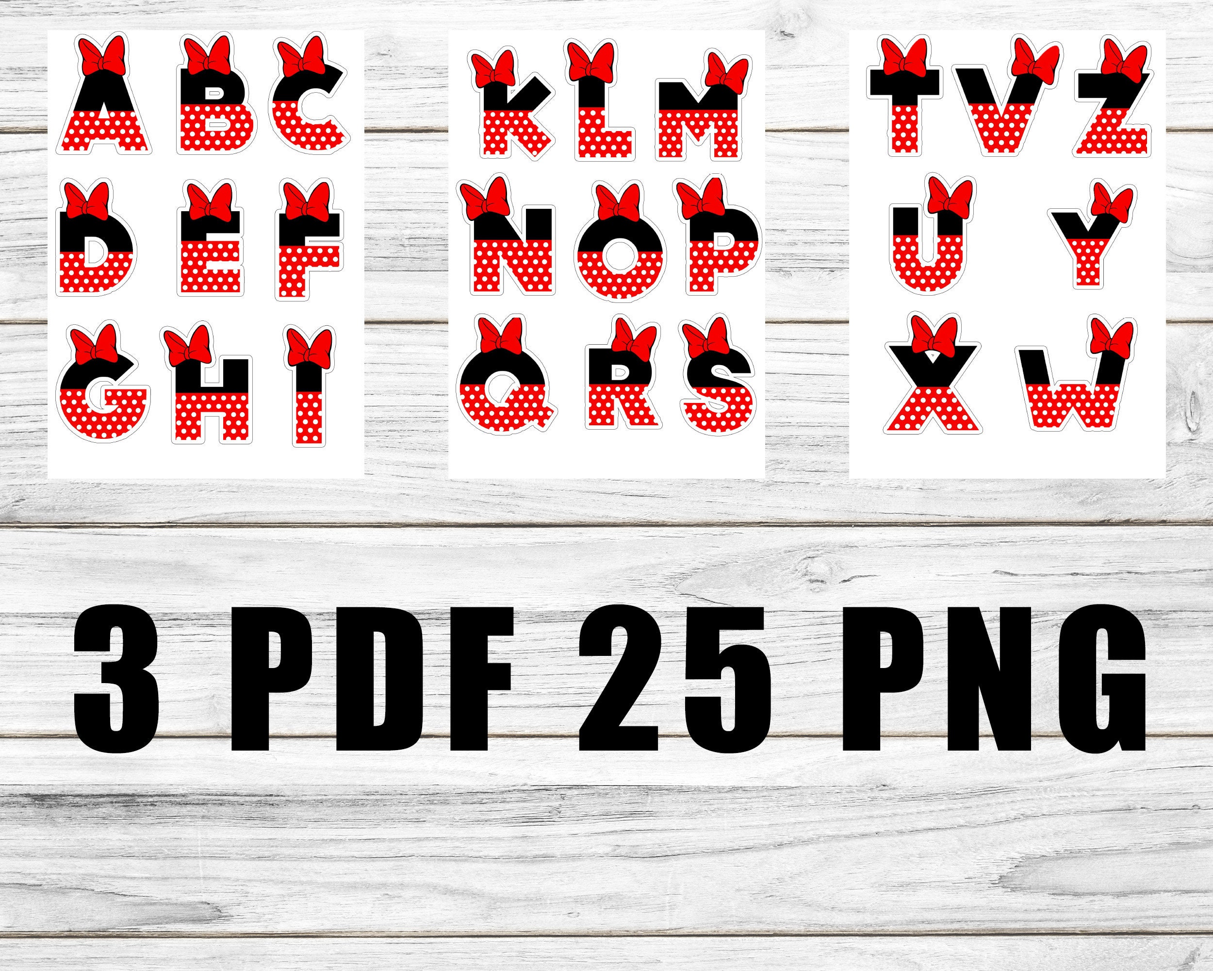 Mickey Mouse Letters Png Mickey Mouse Party Supplies Digital - Etsy