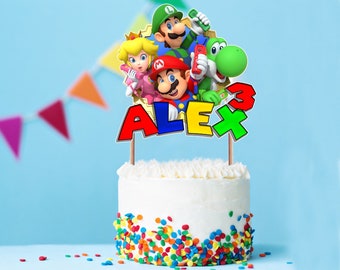 Personalisierte Super Mario Cake Topper, Super Mario Party Zubehör -Digitale Datei