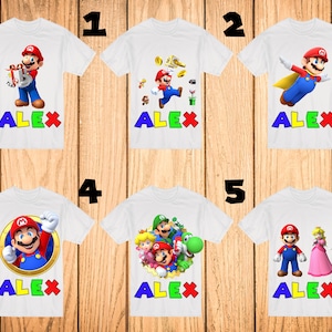 Personalized Birthday T-Shirt Logo Printing, Super Mario T-Shirt Design Printing ---Digital File Only---