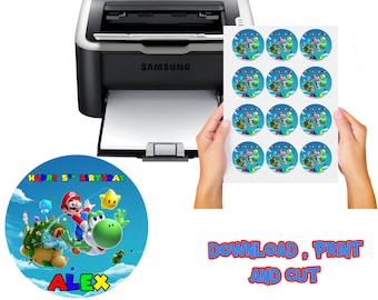 Customizable Super Mario Sticker, Personalized Super Mario Sticker Printable - Super Mario Sticker