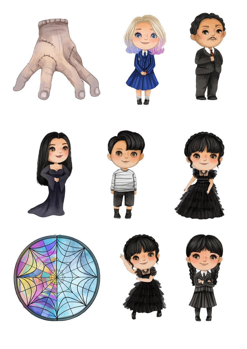 Instant Download Wednesday Cake Topper Wednesday Addams Party - Etsy