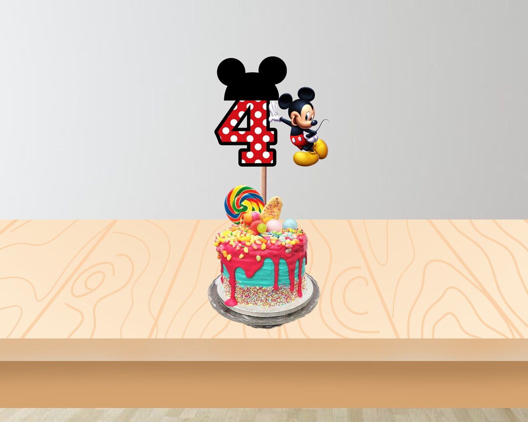 Printable Mickey Mouse Cake Topper, Mickey Mouse Party Supplies ...