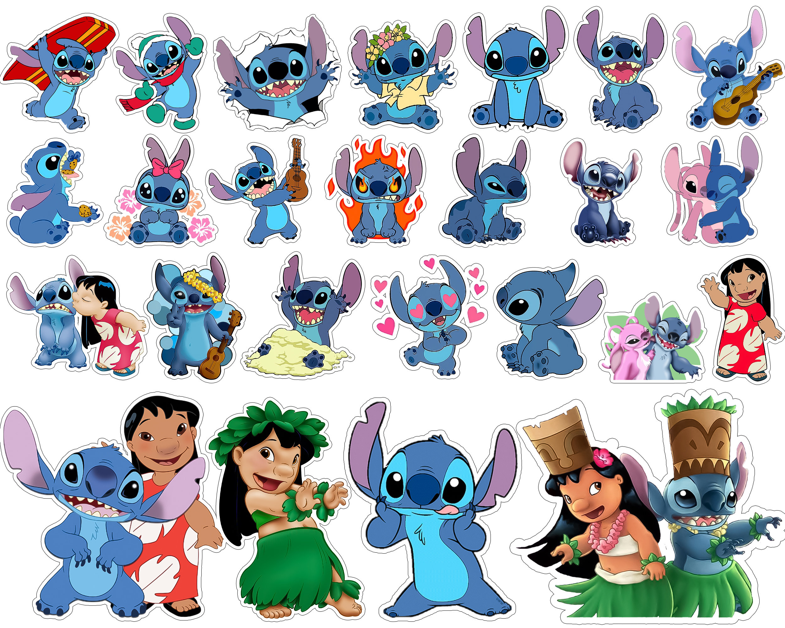 Cakecery Lilo Stich Edible Cake Topper Image Personalized Birthday Sheet  Party Decoration Round