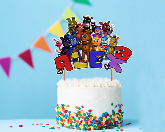 Personalized Five Nights at Freddys Cake Topper, Five Nights at