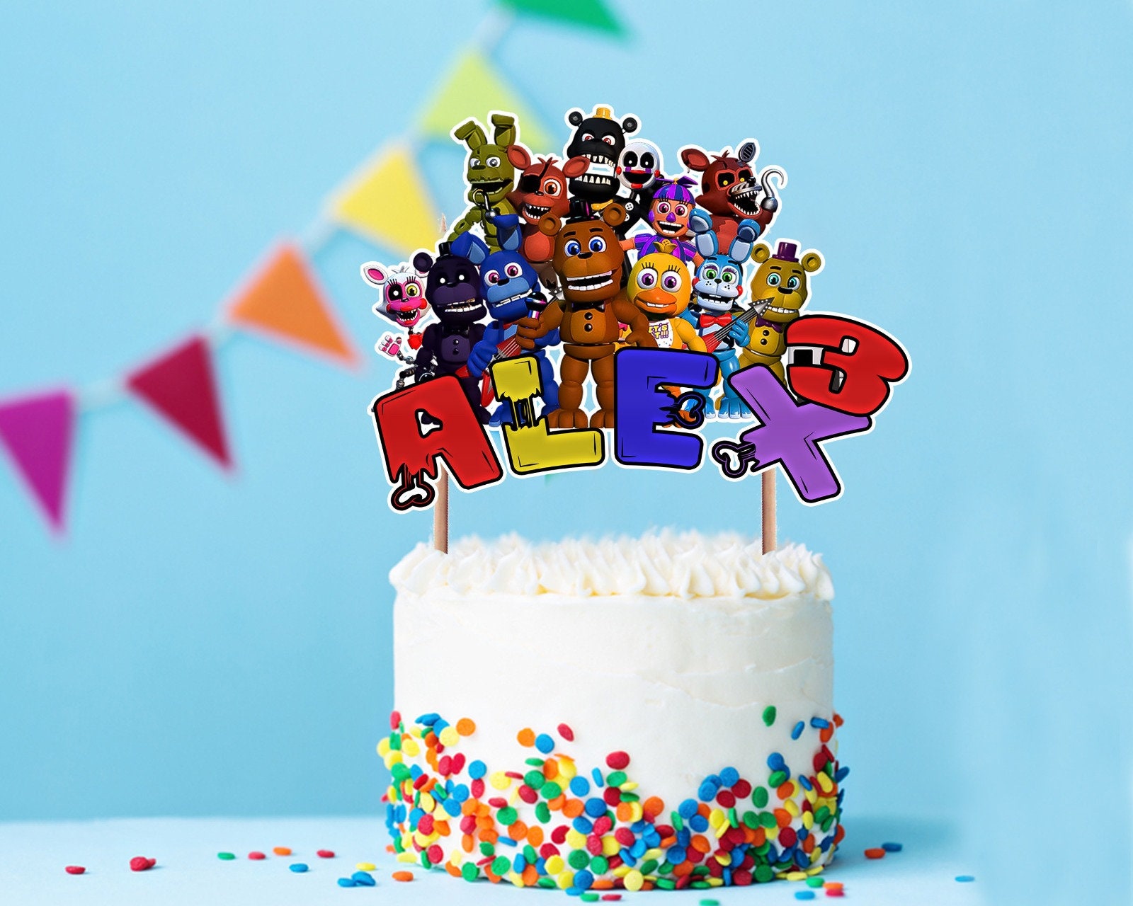 Five Nights at Freddy's Cake Topper or Cupcake Toppers, FNAF Cake Topper, FNAF  Cupcake Toppers, Five Nights at Freddy's Birthday Party 