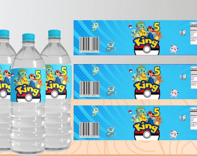 Pokemon Party Printables, Pokeball Water Bottle Labels, Pokémon ...