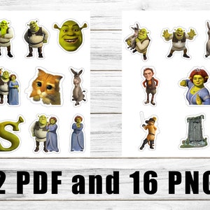 Instant Download Shrek Cake Topper, Shrek Party Supplies, Shrek Clipart ...