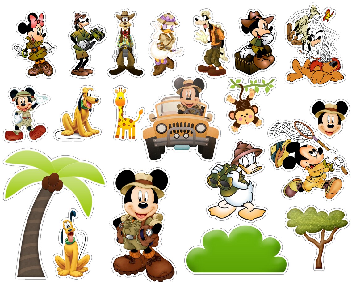 Kids Birthday Instant Download Mickey Mouse Safari Cupcake - Etsy