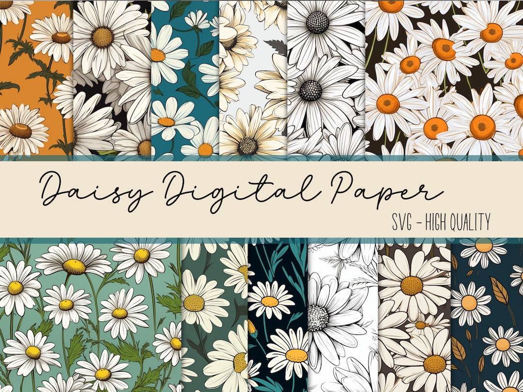 Digital Download Seamless Daisy Paper Pack for Scrapbooking and ...