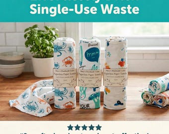 Reusable Cotton Paper Towels, Zero-Waste Napkins, 6-Pack (10x12)