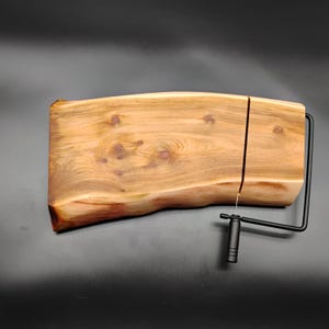 Live Edge Wood Cheese Board Slicer: Rustic Charcuterie Cutter
