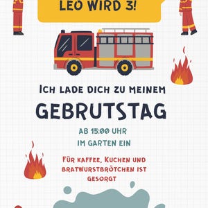 Birthday invitation theme fire department