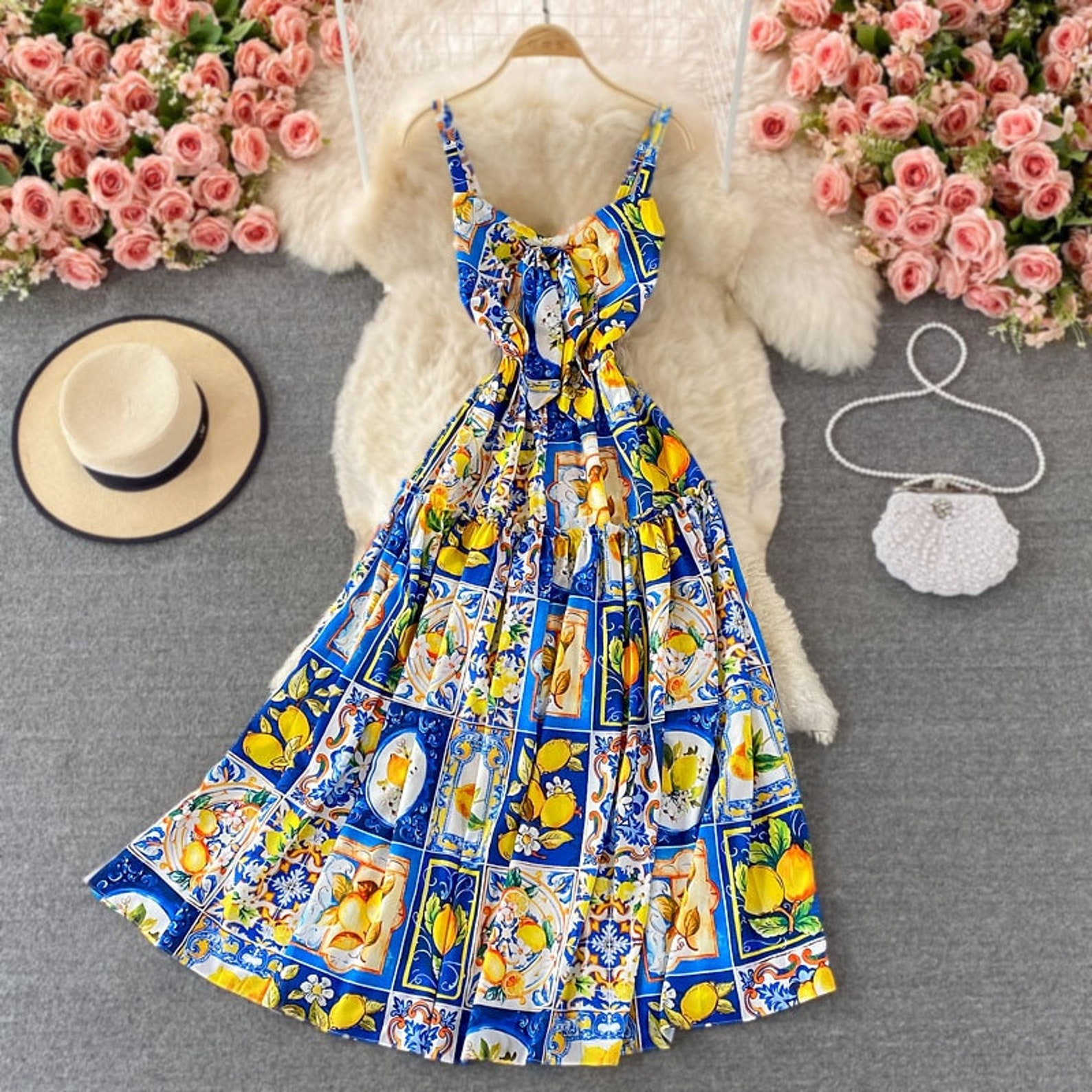 Summer Aesthetic: Outfit Ideas & Free Wallpapers You'll Love! 9 Cute Sicilian Dress, Mosaic Dress