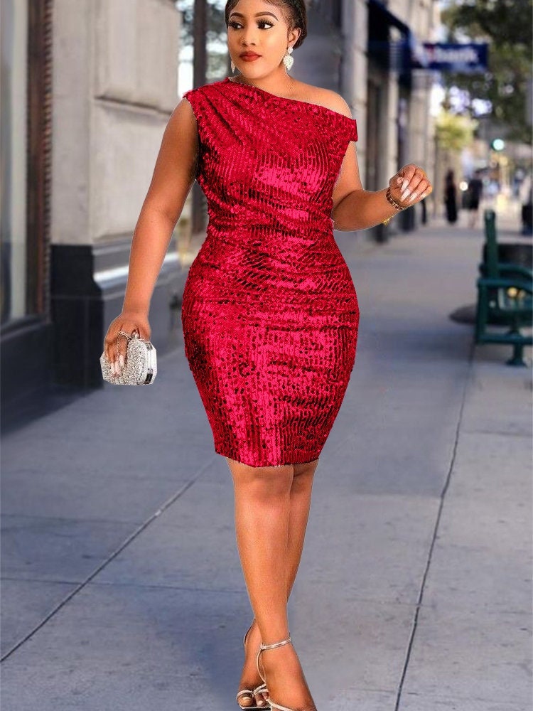 red party dress plus size