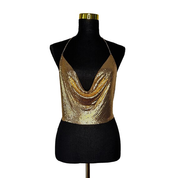 Gold glomesh top sale