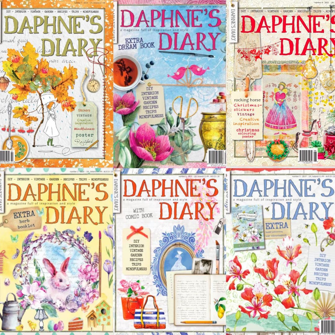 DAPHNE'S DIARY Number 6 2021 VINTAGE INTERIOR Season Poster HOLIDAY  STICKERS New