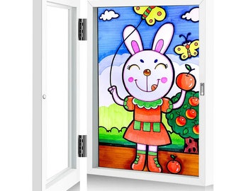 EaseFrame white - children's photo frame - easy to open - storage for 150 paintings