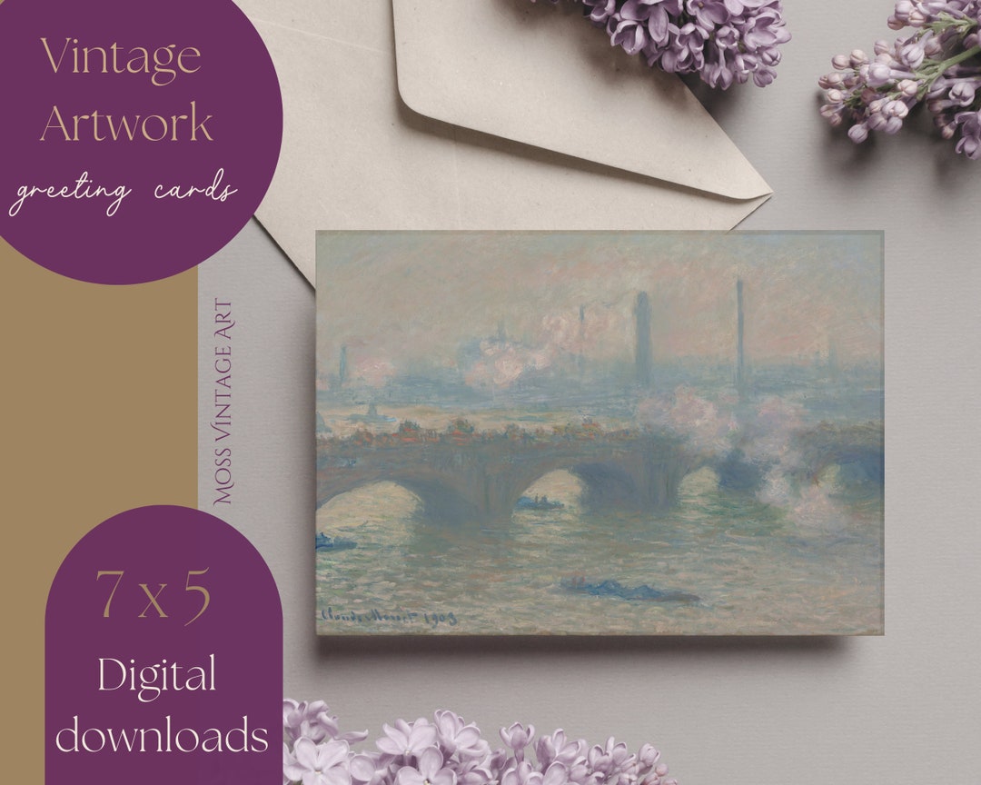 Digital Printable Claude Monet Greeting Cards 7x5 High - Etsy