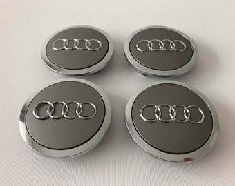 4 Pcs (Set) Audi wheel center hub caps 69 mm - 2.72 Inch Gray Gloss 4B0601170A