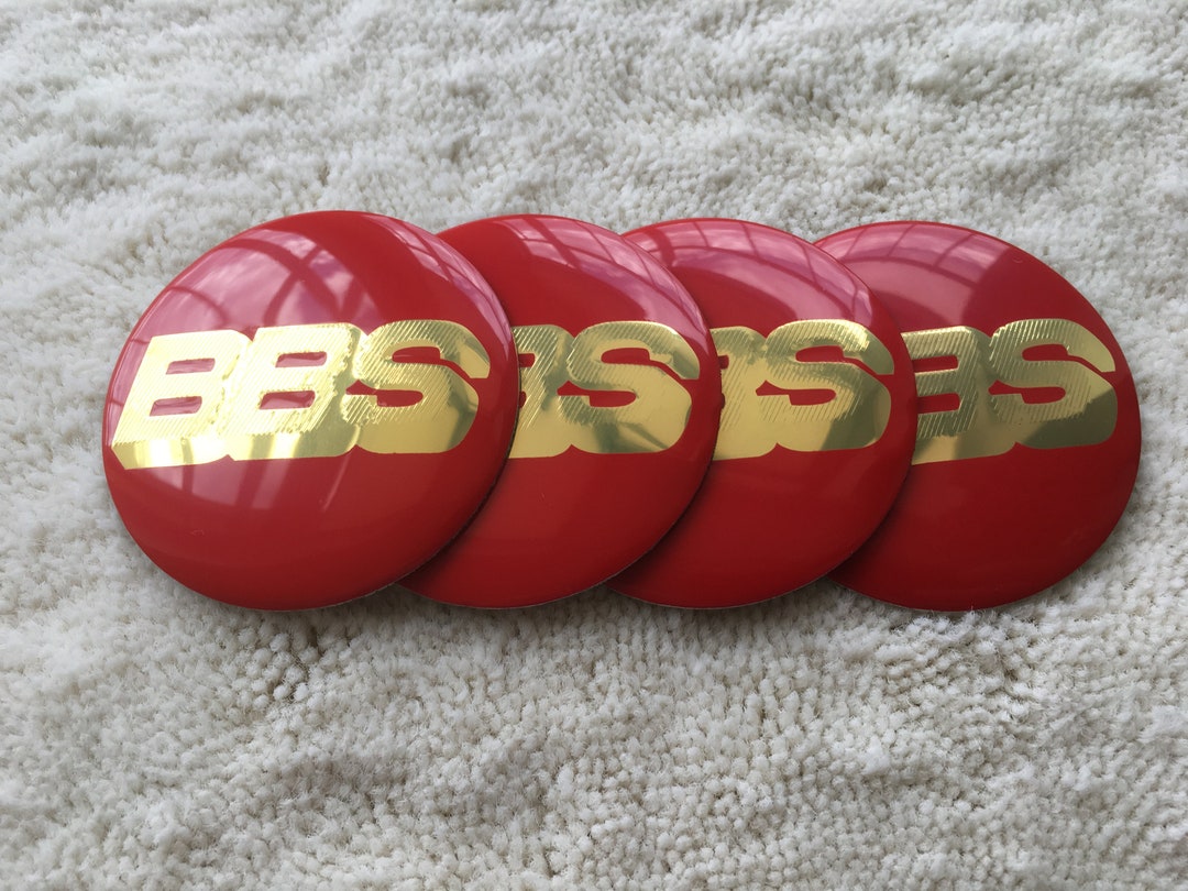4 Pcs Set BBS Wheel Center Hub Caps Stickers 80 Mm 3.15 Inch Red/ Gold ...