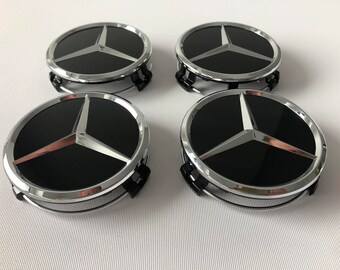 4Pcs (Set)  wheel center hub caps for MERCEDES BENZ 60mm - 2.36 Inch Black