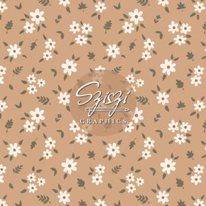 Handgezeichnetes neutrales florales nahtloses Muster Ditsy Boho Wildblumen Cottagecore Design