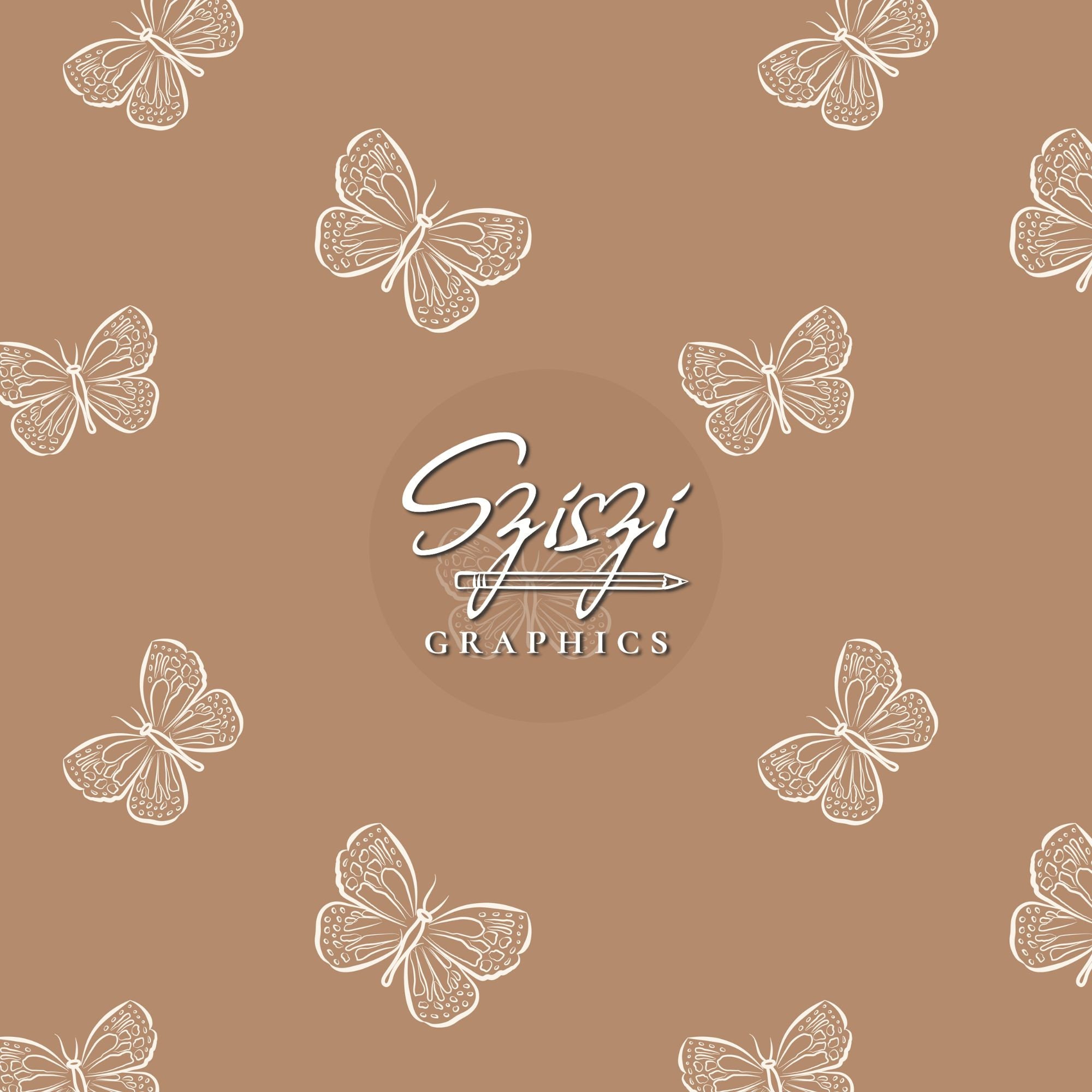 Ditsy Boho Butterflies Seamless Pattern Muted Natural Neutral Earthy Tones Outline Design Girl Seamless Baby Boho Butterfly Seamless File