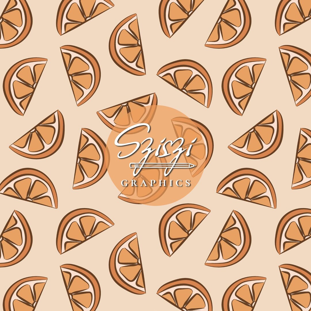 Hand Drawn Orange Slices Retro Fruit Seamless Pattern Summer Seamless ...