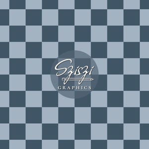 May include: A blue and grey chequered background with a white circle in the centre. The circle contains the text "Sziszzi Graphics" and a stylised pencil.