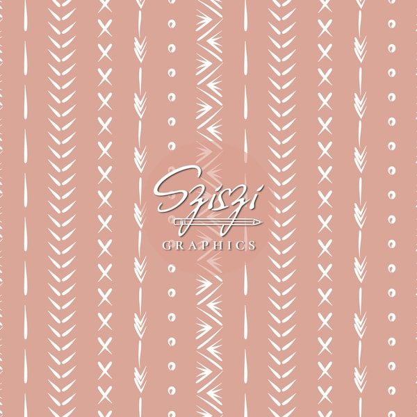 Boho Seamless Pattern Modern Girly Coordinate Seamless File Girl Seamless Tribal Seamless Bohemian Ethnic Motifs Seamless Muted Pink Rose