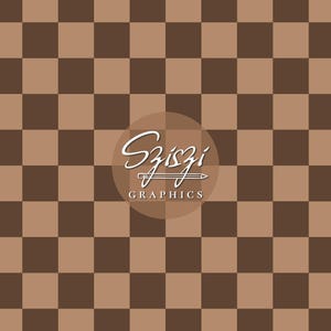 Neutral Checker Seamless Pattern Boho Coordinate Seamless Neutral Checkerboard Seamless File Simple Checkered Seamless, Tan And Dark Brown