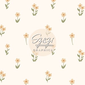 Motivo floreale senza cuciture Boho, delicati fiori di margherita, design minimalista primaverile ripetuto Boho, neutro terroso tenue, file digitale