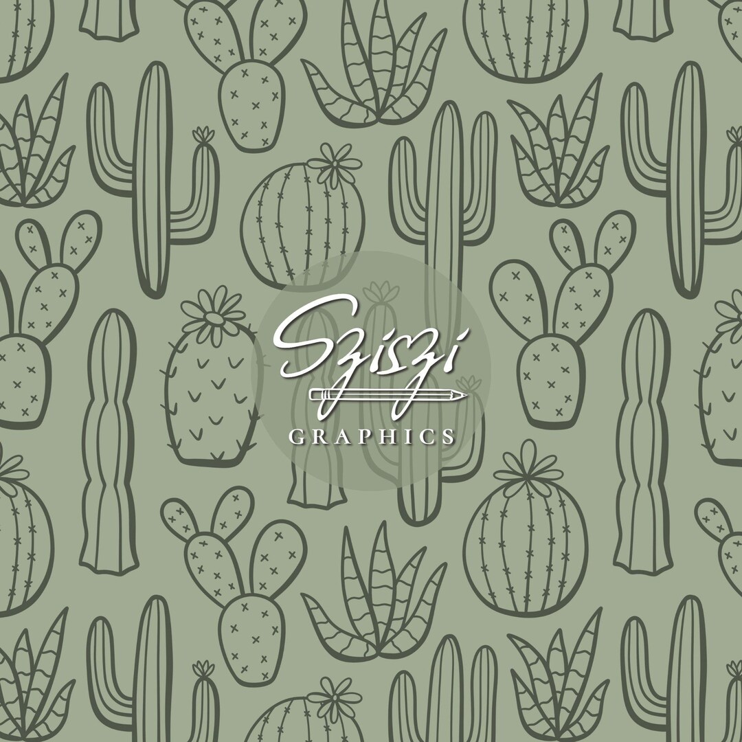 Hand Drawn Boho Cactus Seamless Pattern Neutral Western Seamless File ...