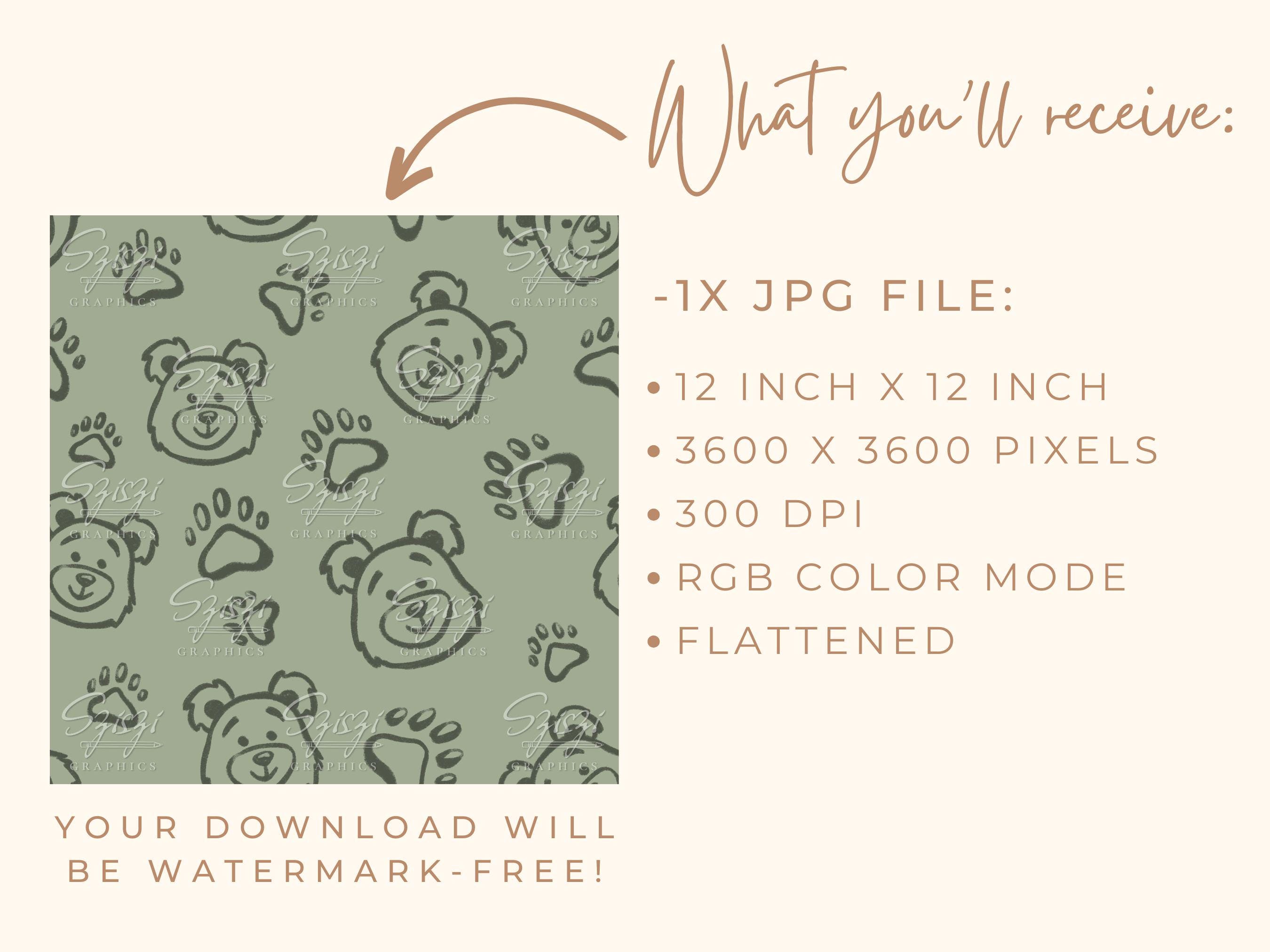 Boho Teddy Bear Seamless Pattern Baby Boy Nursery Seamless File Neutral ...
