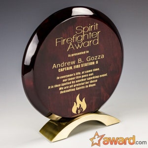 Personalized Beveled Rosewood Circle Award, Custom Award, Employee Recognition, Retirement Appreciation, Corporate Award, Custom Plaque Gift