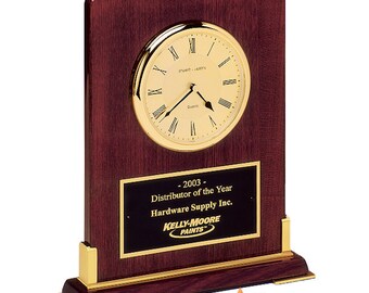 Placa de reloj de escritorio personalizada, premio personalizado, reconocimiento de empleados, reconocimiento de jubilación, premio corporativo, placa personalizada, regalo personalizado