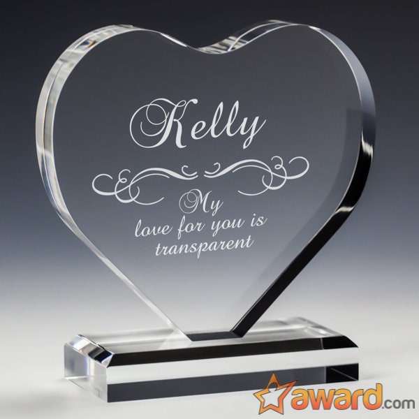 Acrylic Heart Award Plaque, Custom Award Plaque, Employee Recognition, Retirement Appreciation, Corporate Award, Custom Gift