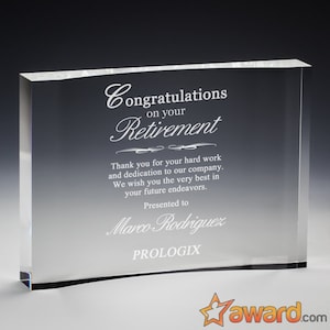 Benutzerdefinierte Crest Award Plakette, benutzerdefinierte Auszeichnung, Mitarbeiteranerkennung, Wertschätzung des Ruhestands, Unternehmenspreis, benutzerdefiniertes Geschenk