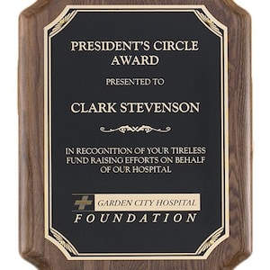 Custom Stained Walnut Award Plaque, Custom Award, Employee Recognition, Retirement Appreciation, Corporate Award Custom Plaque Custom Gift