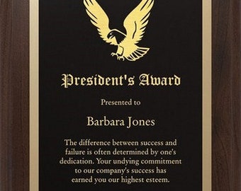 Placa de premio de madera de cerezo personalizada, premio personalizado, reconocimiento de empleado, reconocimiento de jubilación, premio corporativo, placa personalizada, regalo